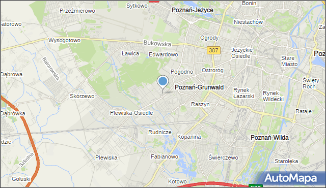 mapa Grunwald, Grunwald gmina Poznań na mapie Targeo