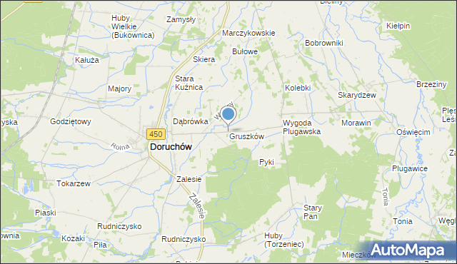 mapa Gruszków, Gruszków gmina Doruchów na mapie Targeo