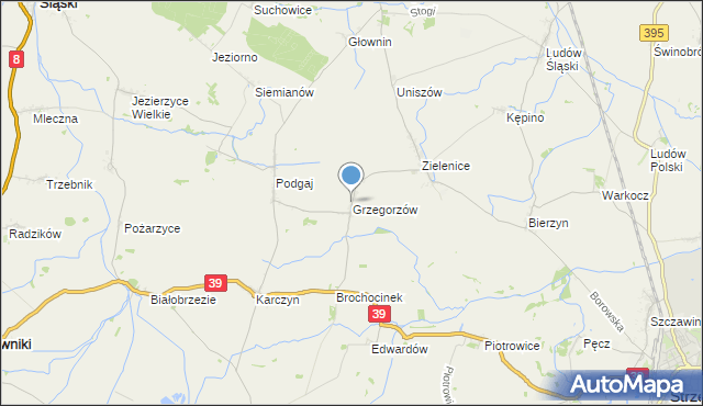 mapa Grzegorzów, Grzegorzów gmina Kondratowice na mapie Targeo