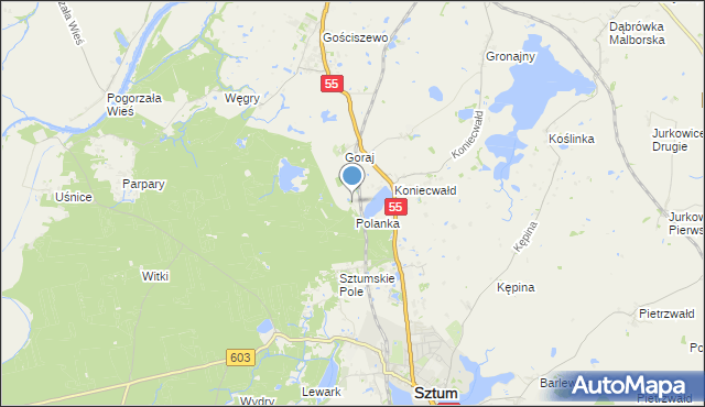 mapa Grzępa, Grzępa gmina Sztum na mapie Targeo