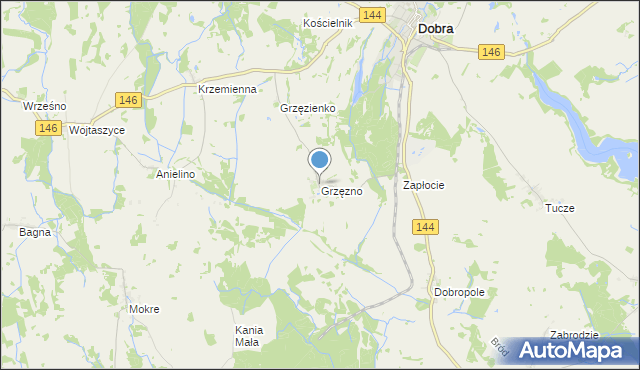 mapa Grzęzno, Grzęzno na mapie Targeo