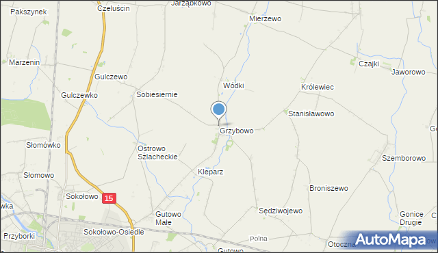 mapa Grzybowo, Grzybowo gmina Września na mapie Targeo