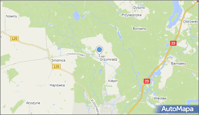 mapa Grzymiradz, Grzymiradz na mapie Targeo