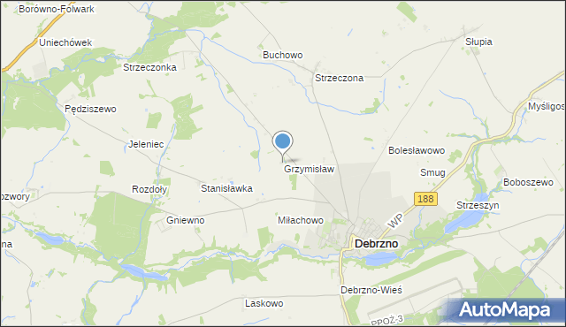 mapa Grzymisław, Grzymisław na mapie Targeo