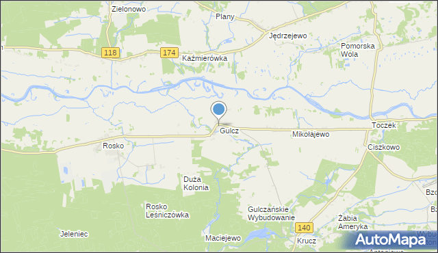 mapa Gulcz, Gulcz na mapie Targeo