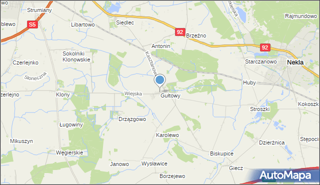 mapa Gułtowy, Gułtowy na mapie Targeo