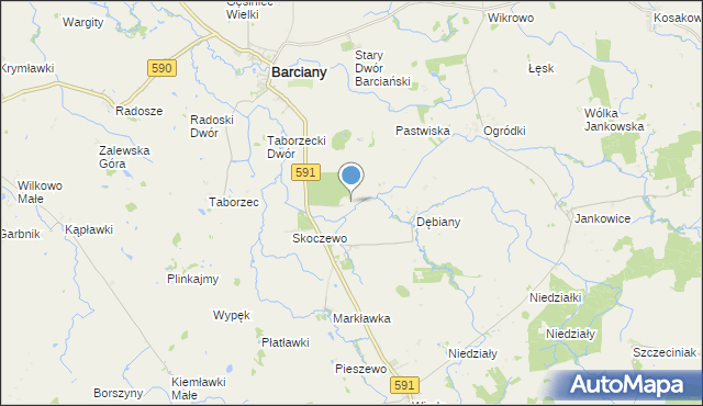 mapa Gumniska, Gumniska gmina Barciany na mapie Targeo