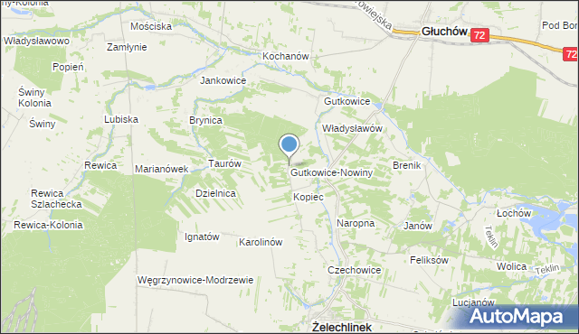 mapa Gutkowice-Nowiny, Gutkowice-Nowiny na mapie Targeo