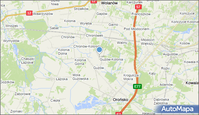 mapa Guzów-Kolonia, Guzów-Kolonia na mapie Targeo