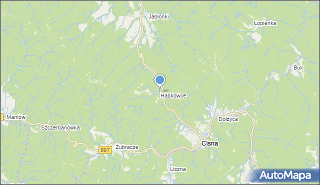 mapa Habkowce, Habkowce na mapie Targeo