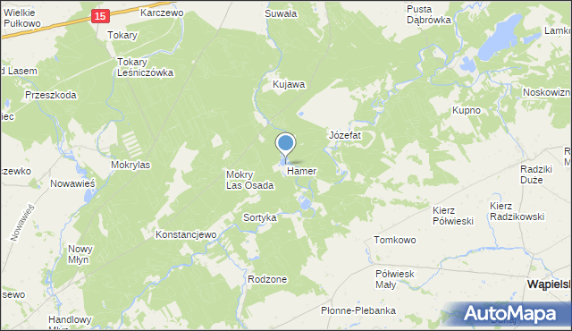 mapa Hamer, Hamer gmina Golub-Dobrzyń na mapie Targeo