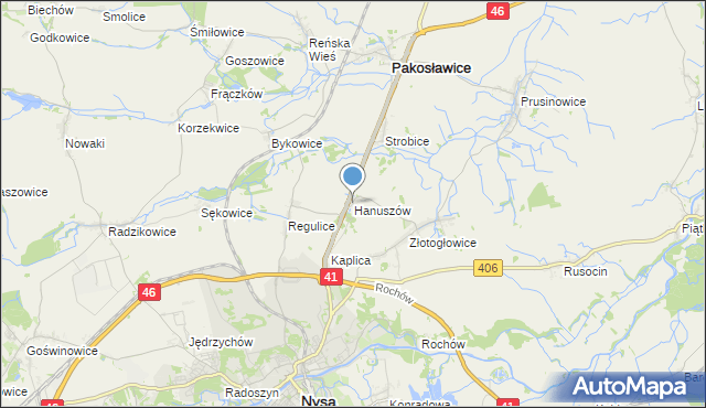 mapa Hanuszów, Hanuszów na mapie Targeo