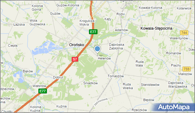 mapa Helenów, Helenów gmina Orońsko na mapie Targeo