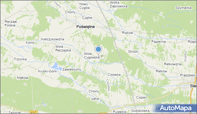 mapa Helenów, Helenów gmina Poświętne na mapie Targeo