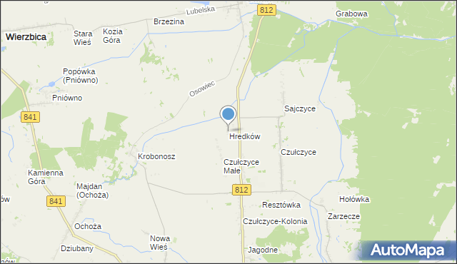 mapa Hredków, Hredków na mapie Targeo