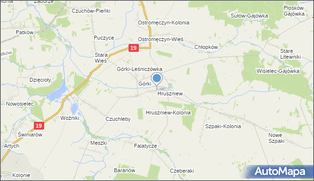 mapa Hruszniew, Hruszniew na mapie Targeo