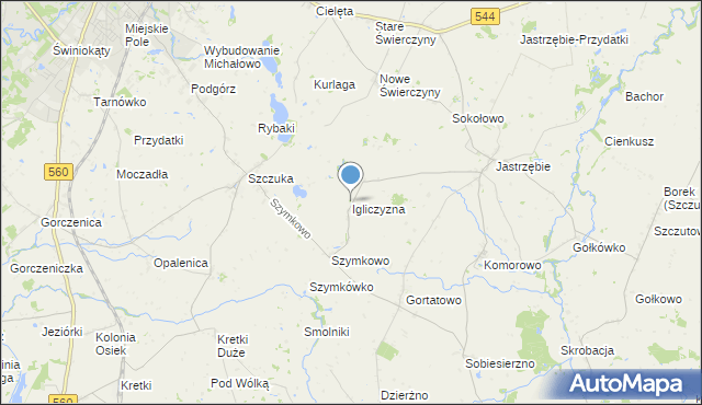 mapa Igliczyzna, Igliczyzna na mapie Targeo