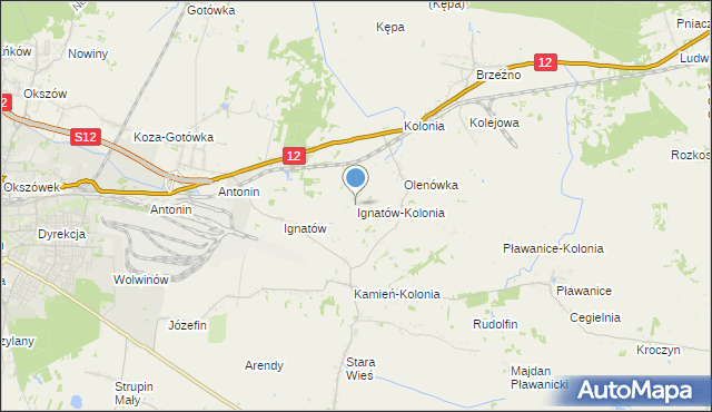 mapa Ignatów-Kolonia, Ignatów-Kolonia na mapie Targeo