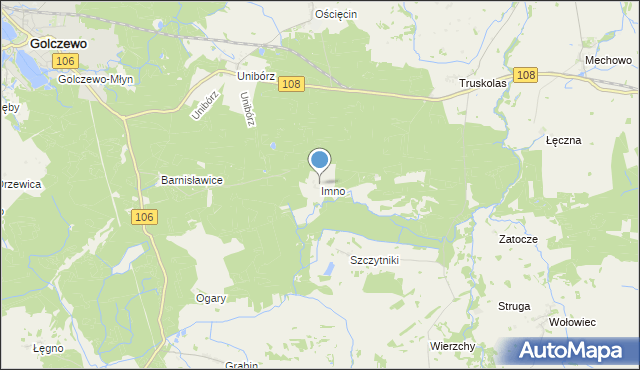 mapa Imno, Imno gmina Golczewo na mapie Targeo