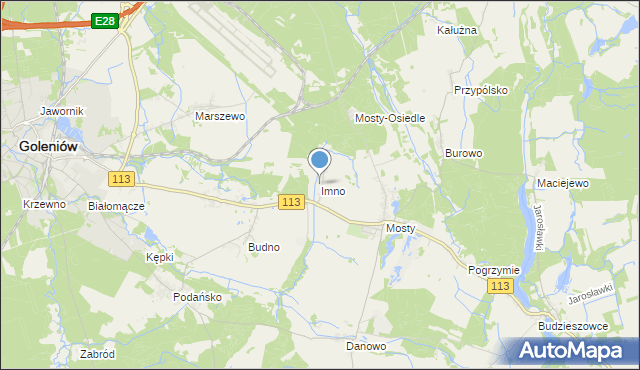 mapa Imno, Imno gmina Goleniów na mapie Targeo