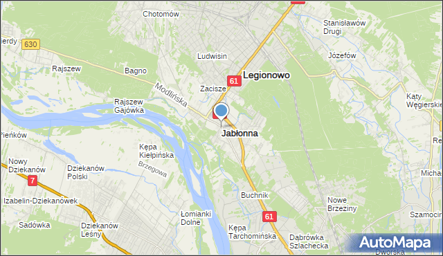 mapa Jabłonna, Jabłonna powiat legionowski na mapie Targeo