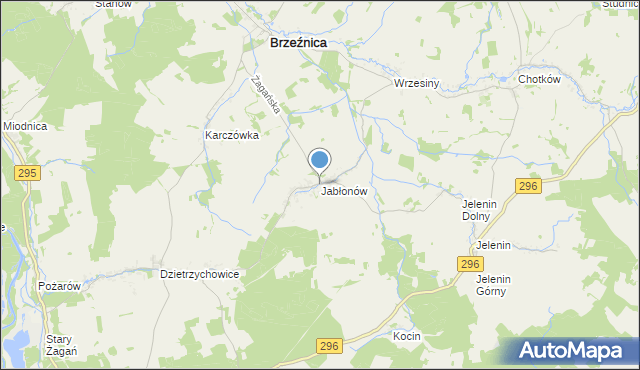 mapa Jabłonów, Jabłonów gmina Brzeźnica na mapie Targeo