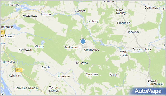 mapa Jabłonowiec, Jabłonowiec gmina Trojanów na mapie Targeo