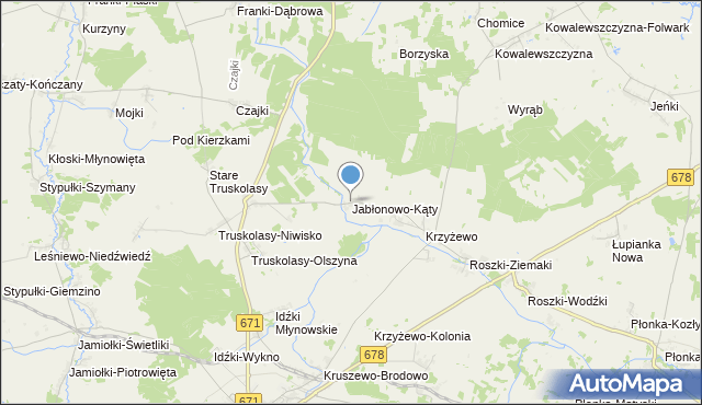 mapa Jabłonowo-Kąty, Jabłonowo-Kąty na mapie Targeo
