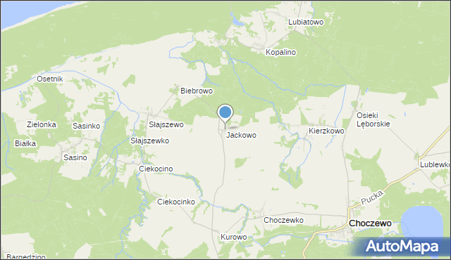 mapa Jackowo, Jackowo gmina Choczewo na mapie Targeo