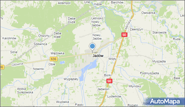 mapa Jadów, Jadów na mapie Targeo