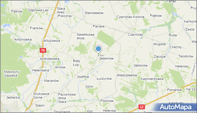 mapa Jadwinów, Jadwinów gmina Policzna na mapie Targeo