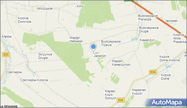 mapa Jadwisin, Jadwisin gmina Piaski na mapie Targeo