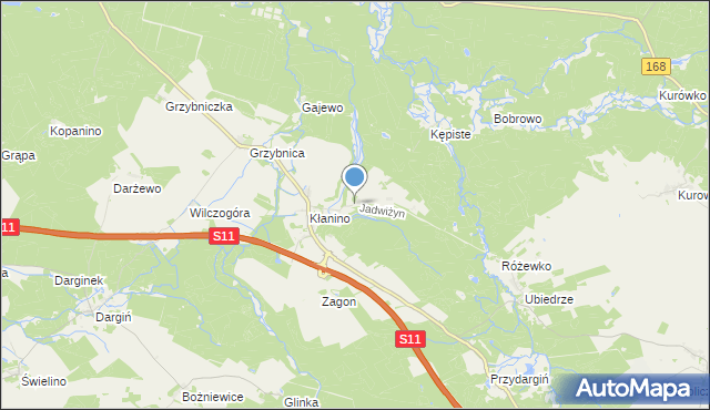 mapa Jadwiżyn, Jadwiżyn gmina Bobolice na mapie Targeo