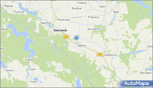 mapa Jaglisko, Jaglisko na mapie Targeo