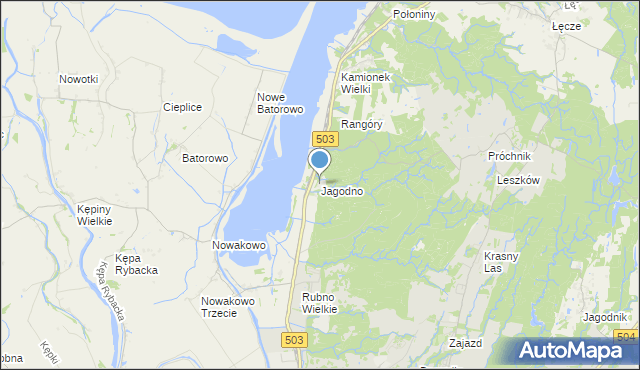 mapa Jagodno, Jagodno gmina Elbląg na mapie Targeo