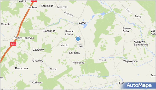 mapa Jaki, Jaki na mapie Targeo