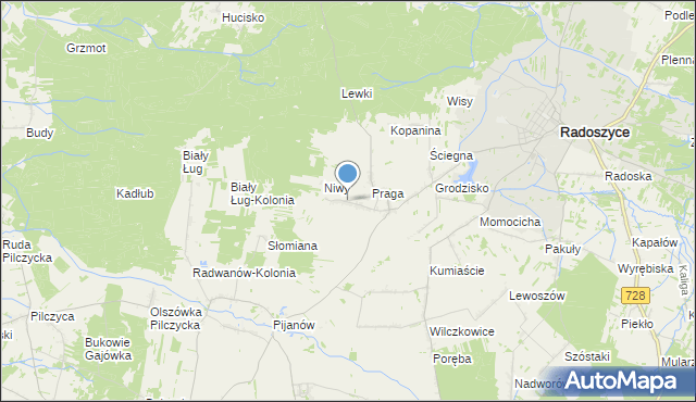 mapa Jakimowice-Kolonia, Jakimowice-Kolonia na mapie Targeo