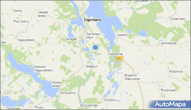 mapa Jakubowo, Jakubowo gmina Dąbrówno na mapie Targeo