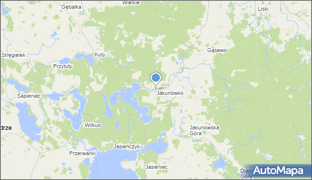 mapa Jakunówko, Jakunówko na mapie Targeo