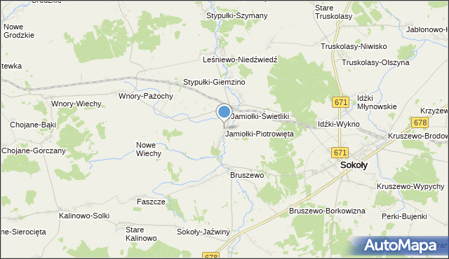 mapa Jamiołki-Piotrowięta, Jamiołki-Piotrowięta na mapie Targeo