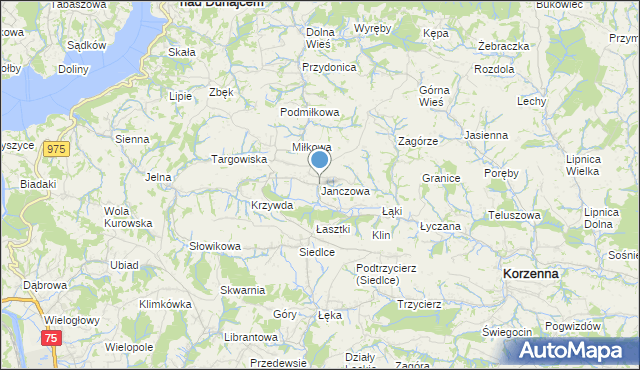 mapa Janczowa, Janczowa na mapie Targeo