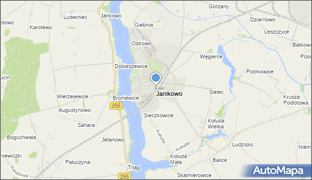 mapa Janikowo, Janikowo powiat inowrocławski na mapie Targeo