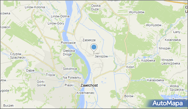 mapa Janiszów, Janiszów gmina Annopol na mapie Targeo