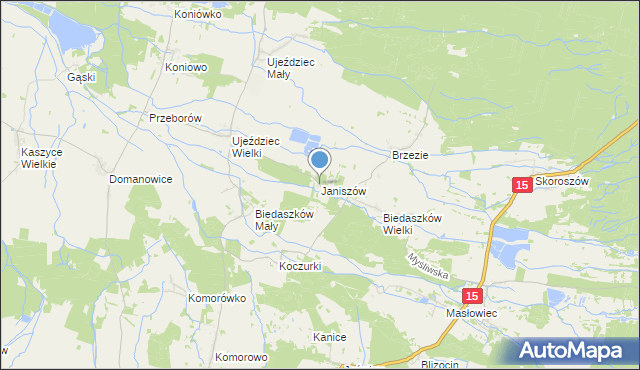 mapa Janiszów, Janiszów gmina Trzebnica na mapie Targeo