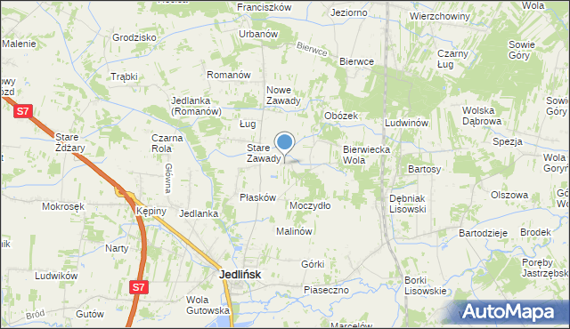 mapa Janki, Janki gmina Jedlińsk na mapie Targeo