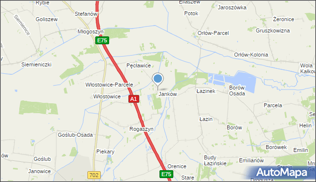 mapa Janków, Janków gmina Piątek na mapie Targeo