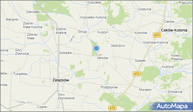 mapa Janków, Janków gmina Żelazków na mapie Targeo
