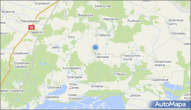 mapa Jankowa, Jankowa gmina Cieszków na mapie Targeo