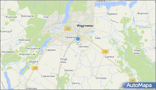 mapa Jankowo, Jankowo gmina Wągrowiec na mapie Targeo