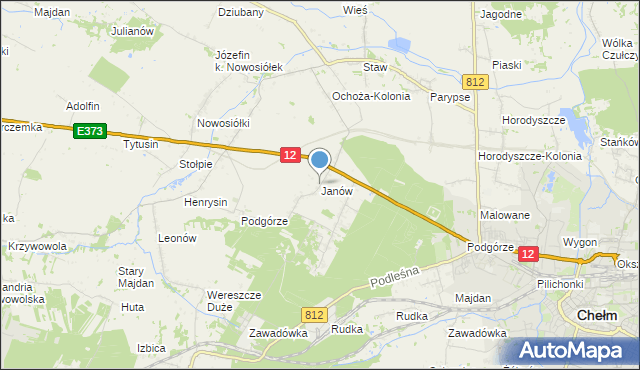 mapa Janów, Janów gmina Chełm na mapie Targeo